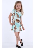 Mädchenkleid mit Katzen, Mint NDZ8164 – Online-Shop – Boutique